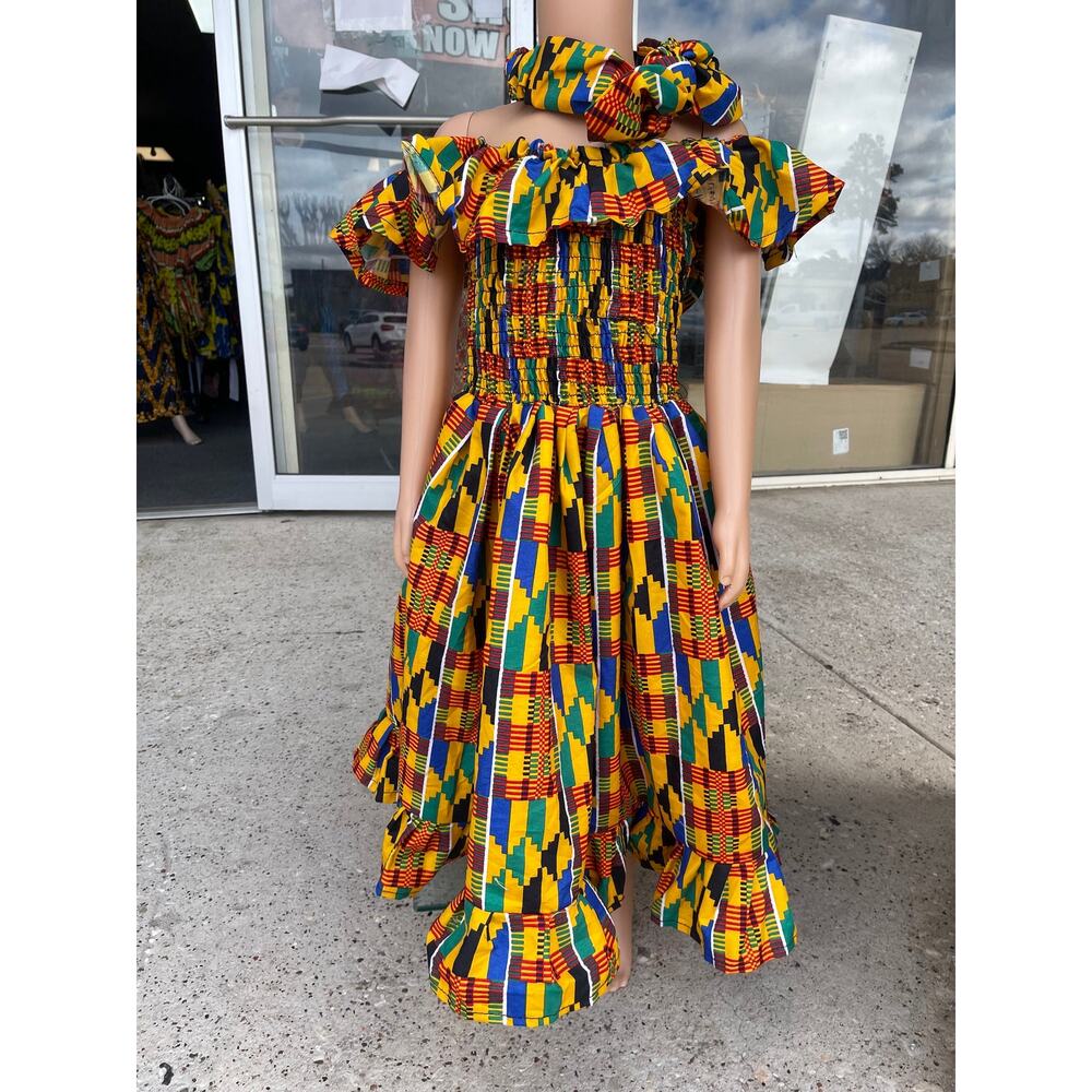 Kids African clothing for girls African kente Ankara Danshiki dress